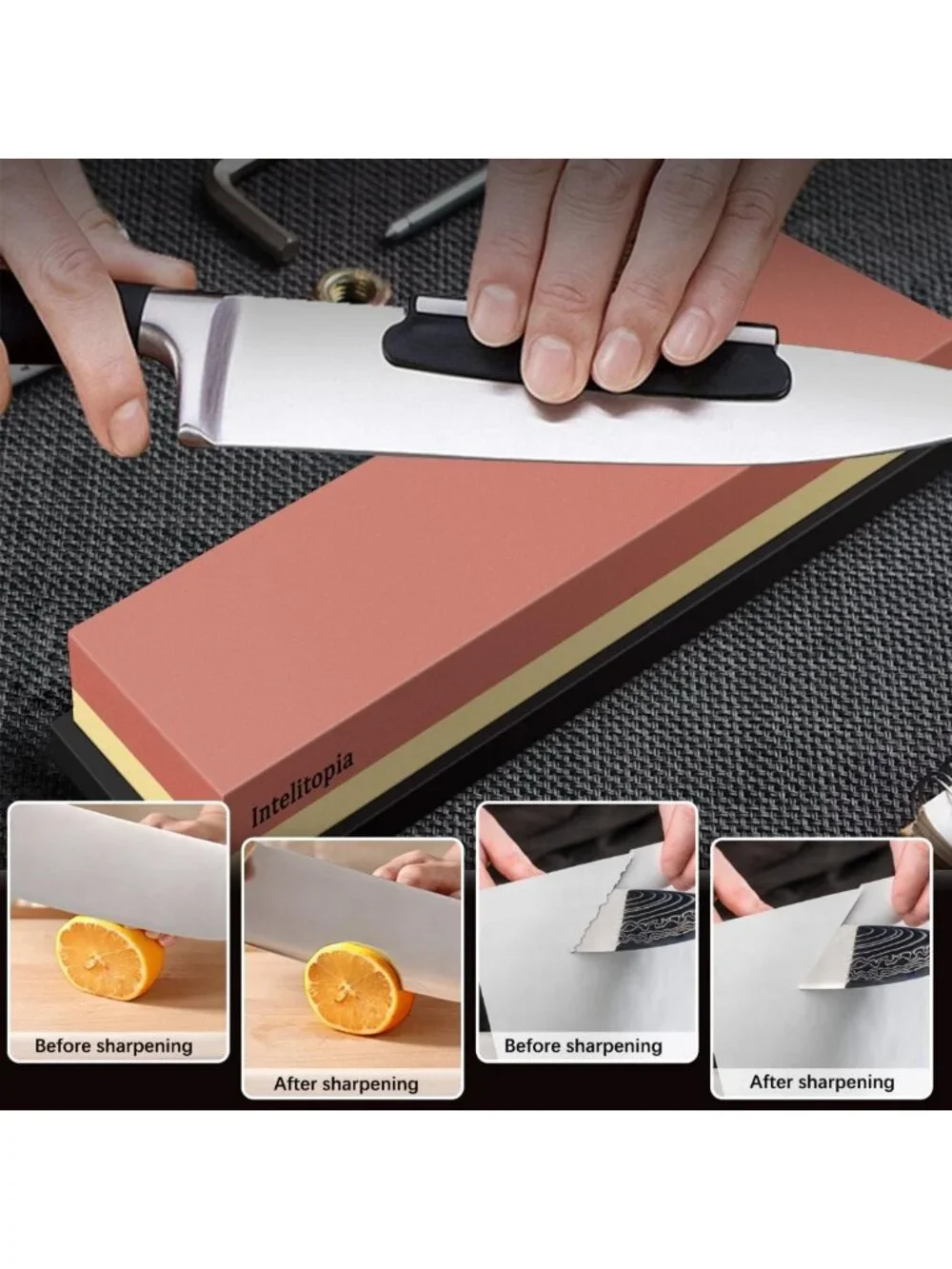 Complete Knife Sharpening Stone Set - Dual Grit Whetstone 400/1000 & 3000/8000